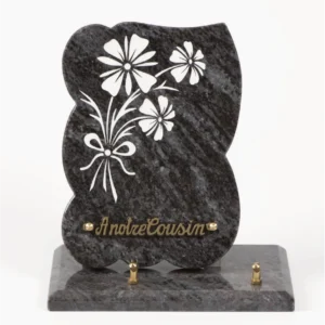 Plaque Funéraire "Bouquet de fleurs" en Granit